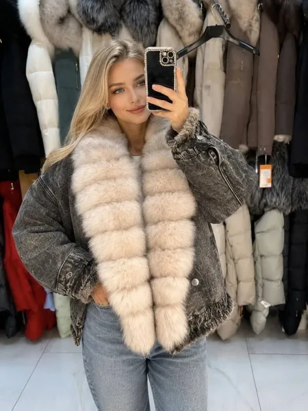 Джинсовки люкс с подстежкой из меха кролика — фото 2