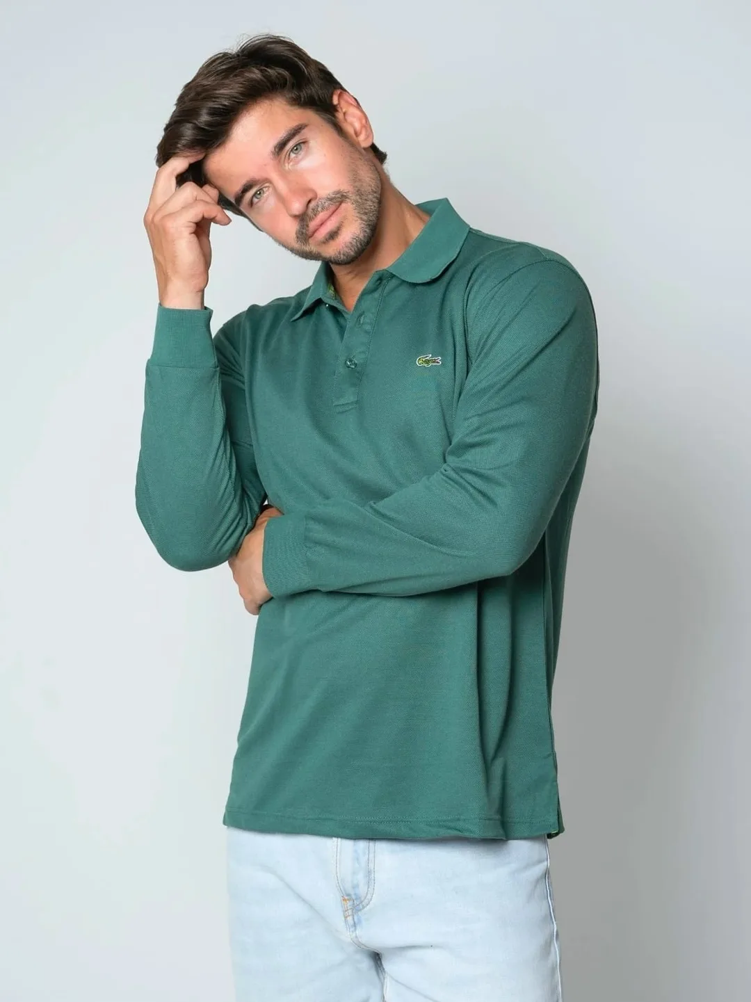 Футболка поло из ткани лакост хлопок — фото 21