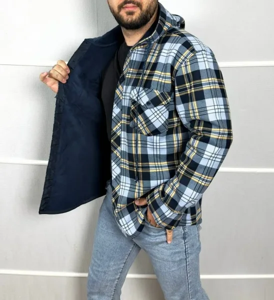 Тёплые мужские рубашки из ткани холопок — фото 20