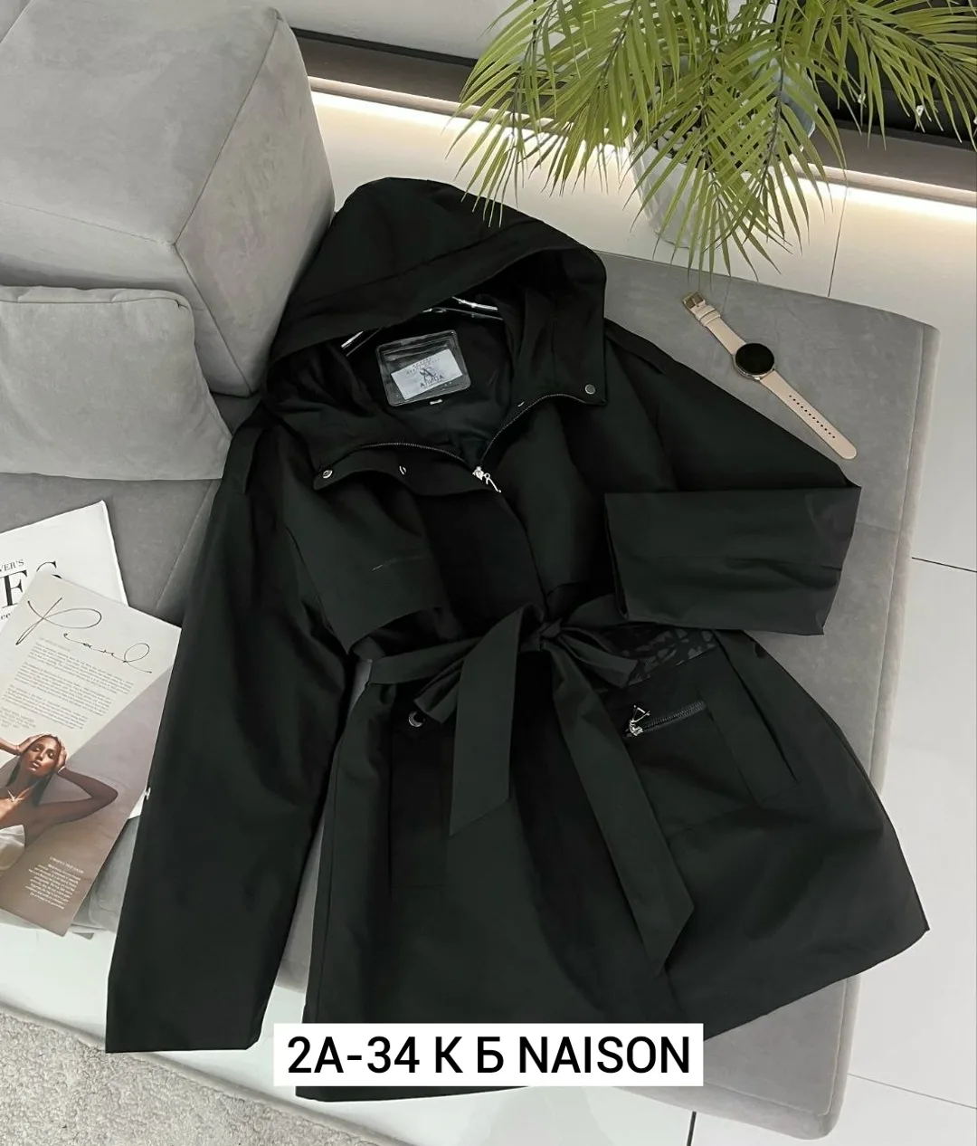 Лёгкая ветровка из полиэстера с капюшоном, подходит для весны — фото 3