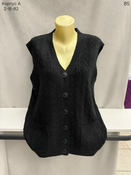 Жилет из смесового материала с добавлением кашемира и шерсти — фото 13
