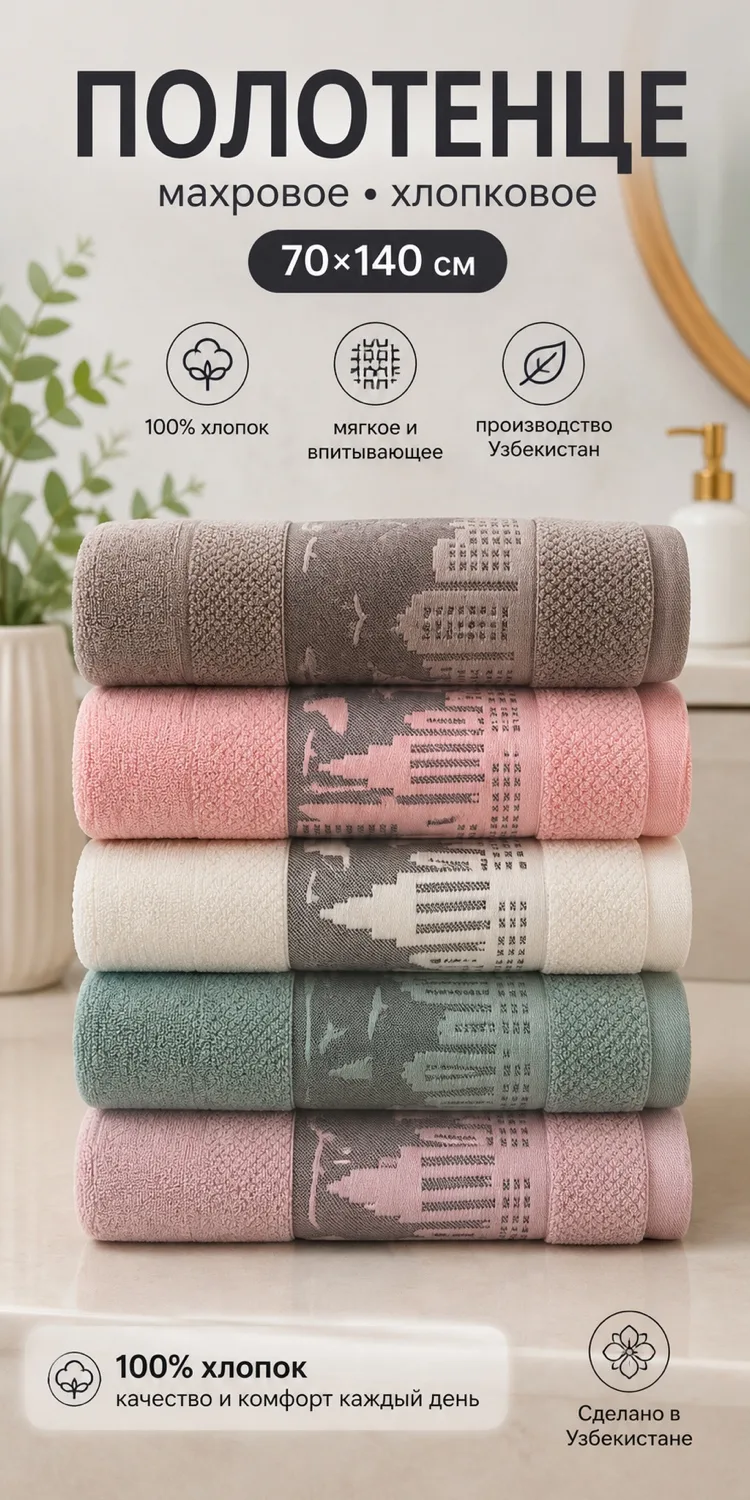 Полотенце хлопок — фото 13