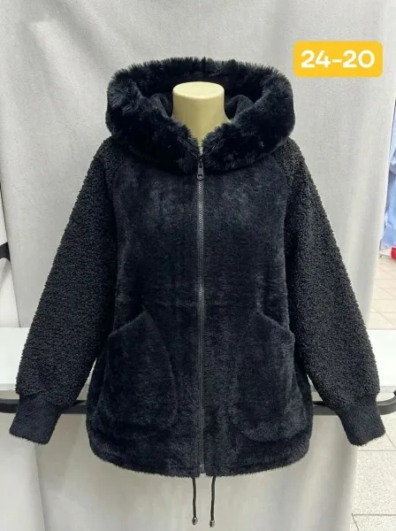 Женский кардиган из натурального меха альпака — фото 1