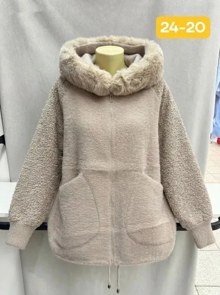 Женский кардиган из натурального меха альпака — фото 2