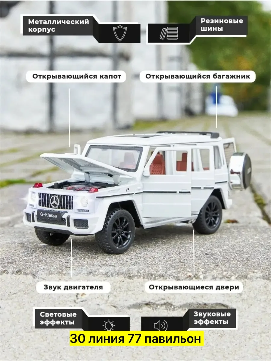 Металлическая инерционная модель Мерседес, с открытием дверей, капота и багажника Игрушка, металл — фото 3