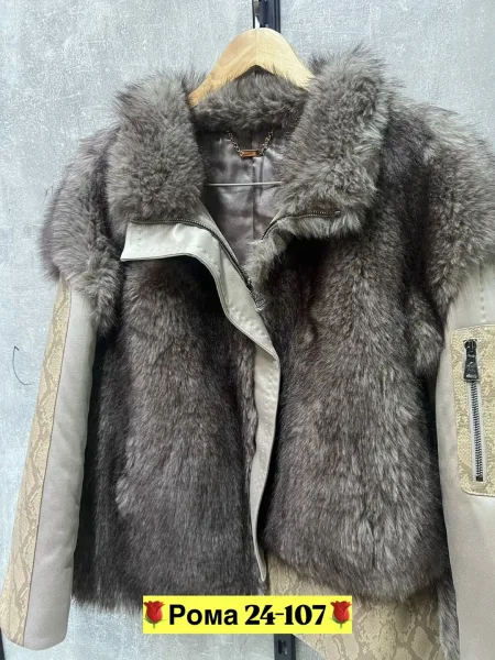 Куртка из натурального меха норки с графитовым оттенком — фото 5