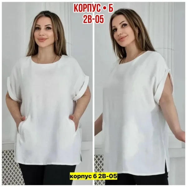 Блузка из ткани синяя — фото 4