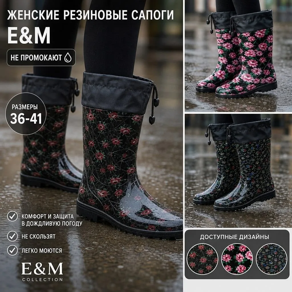 Сапоги резиновые женские — фото 2
