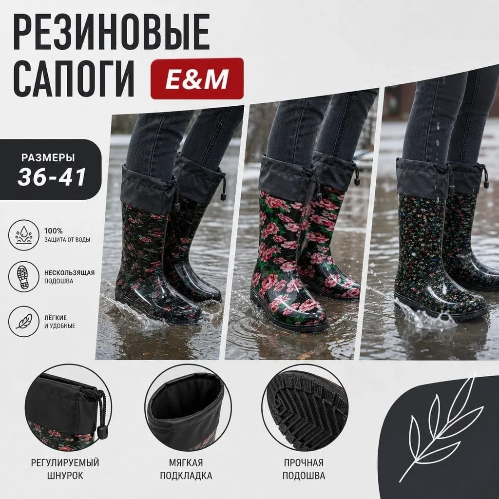 Сапоги резиновые женские — фото 3
