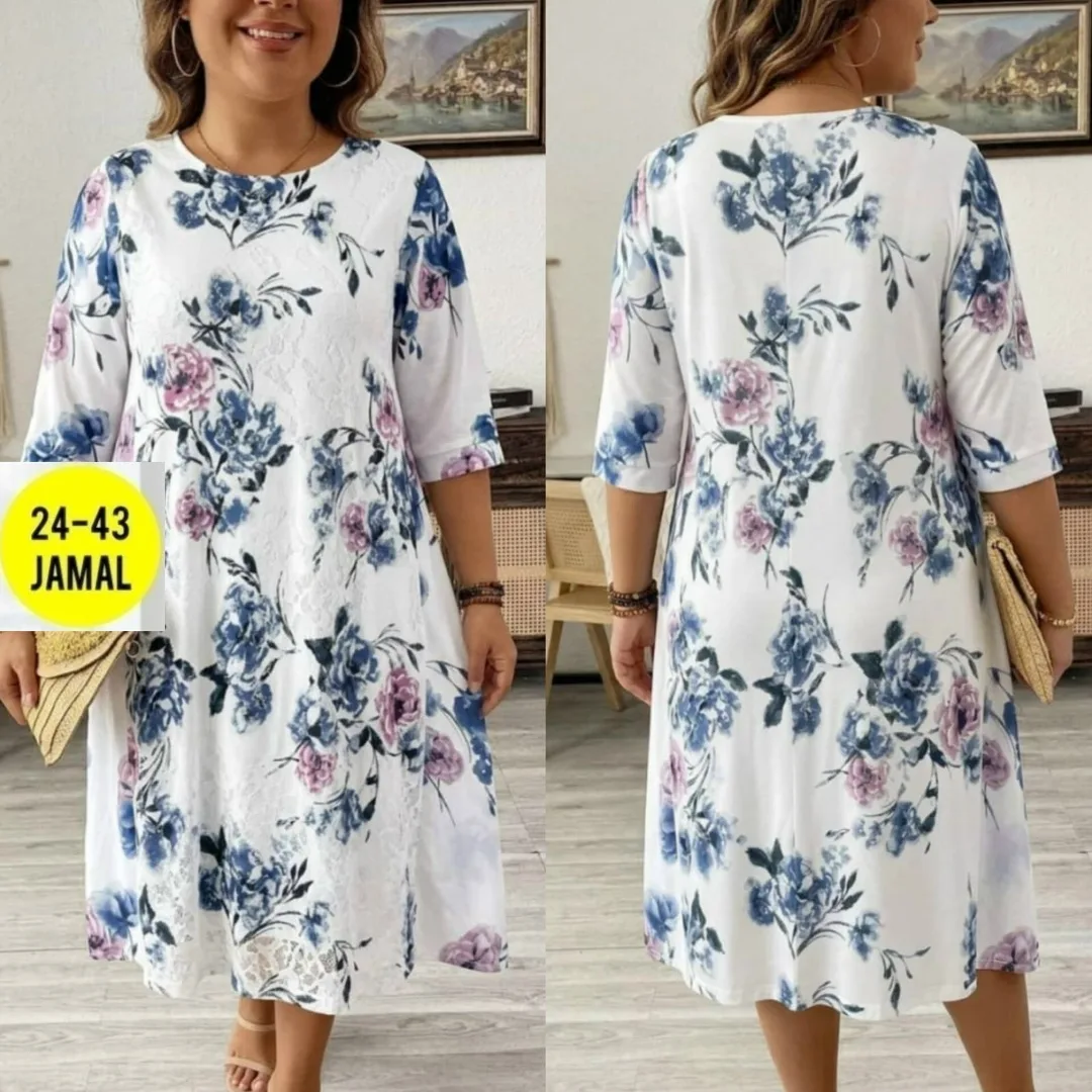 Платье из ткани штапель с элементами гипюра — фото 1