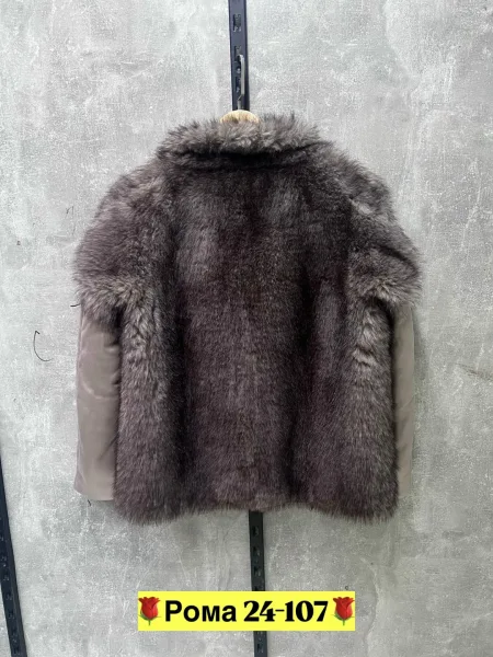 Куртка из натурального меха норки с графитовым оттенком — фото 7