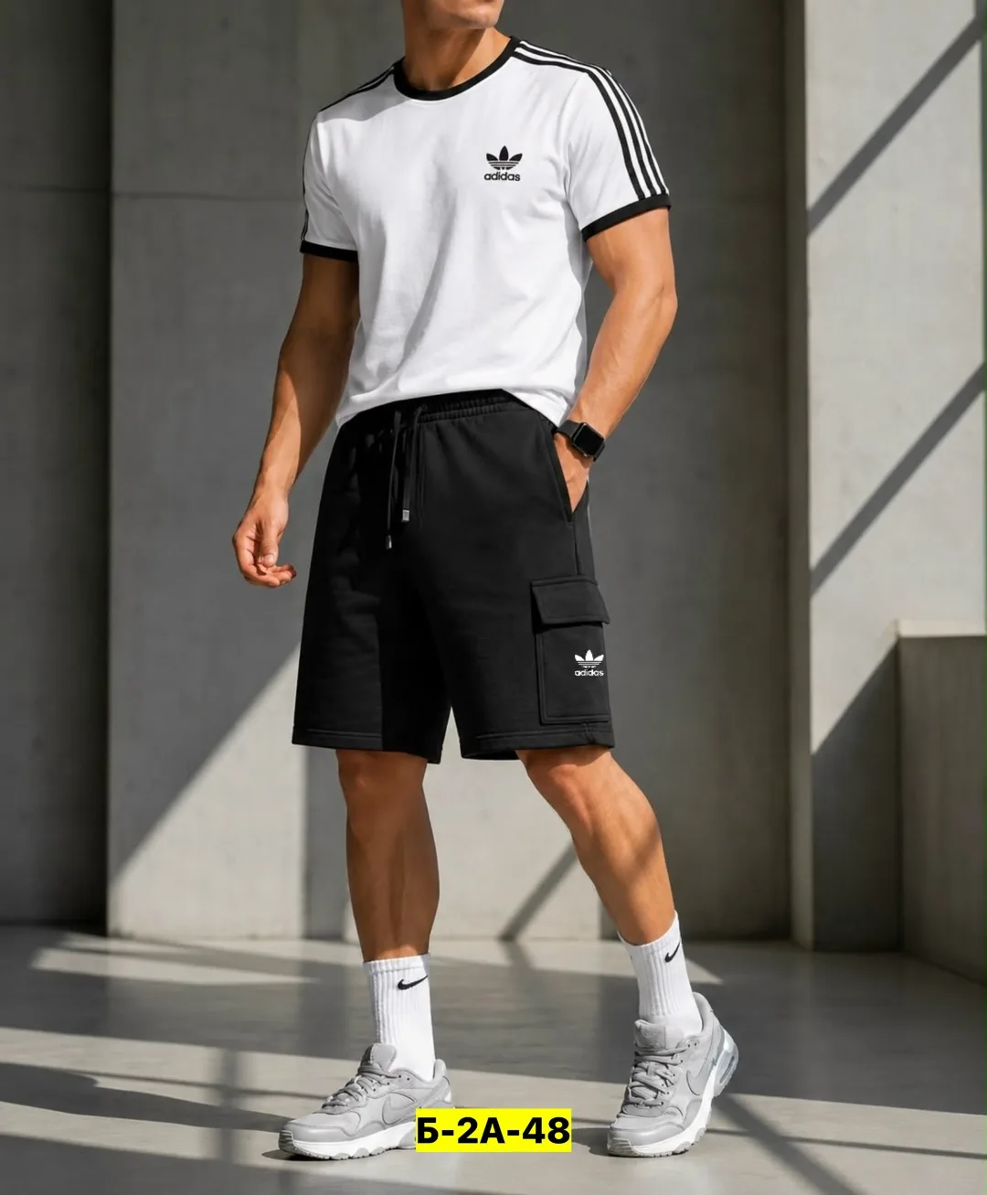 Костюм двойка для мужчин из натурального хлопка — фото 1