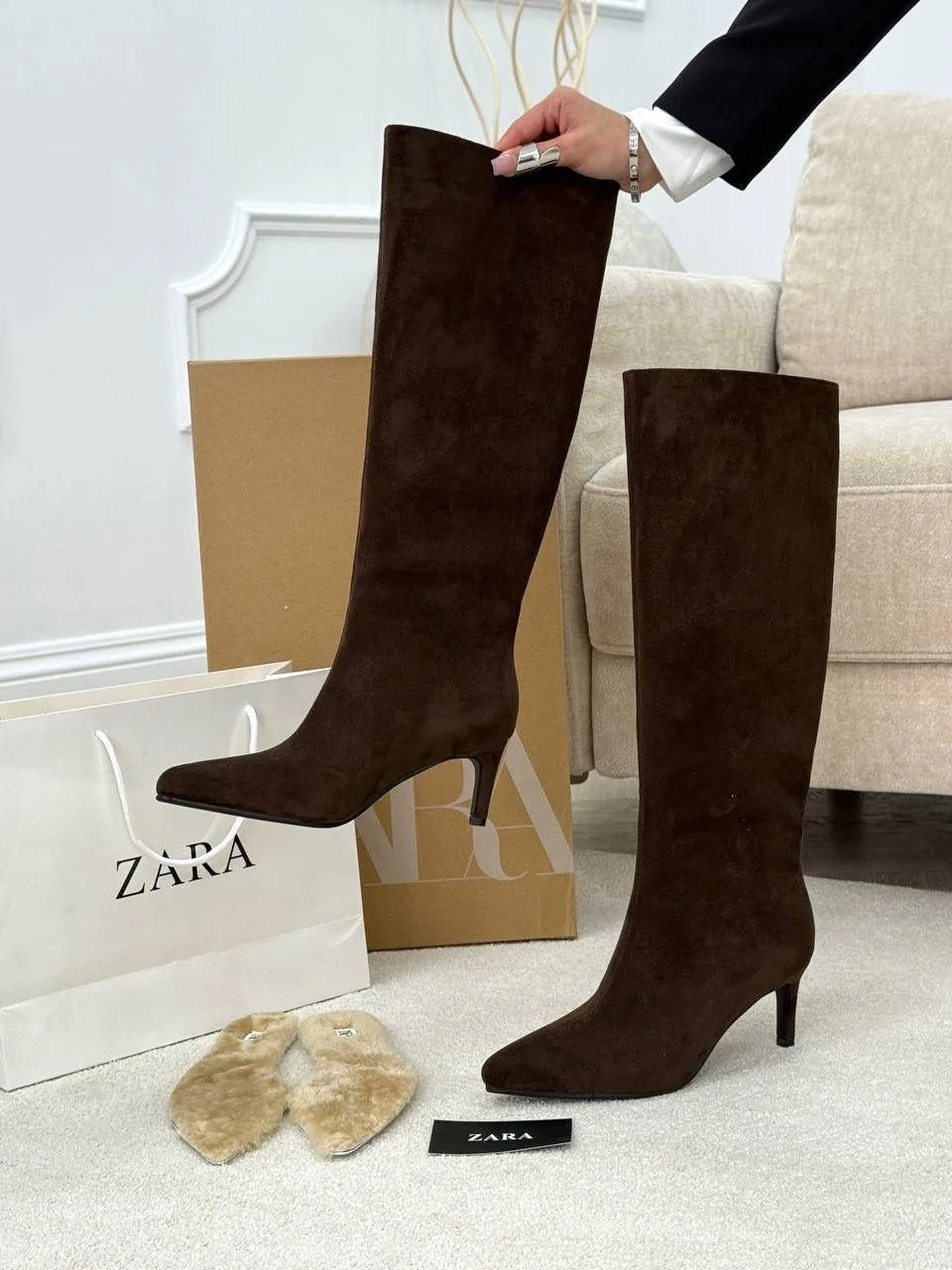 Угги ZARA, кожа — фото 3