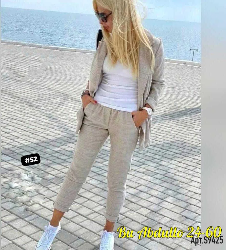 Женский костюм двойка из ткани — фото 6