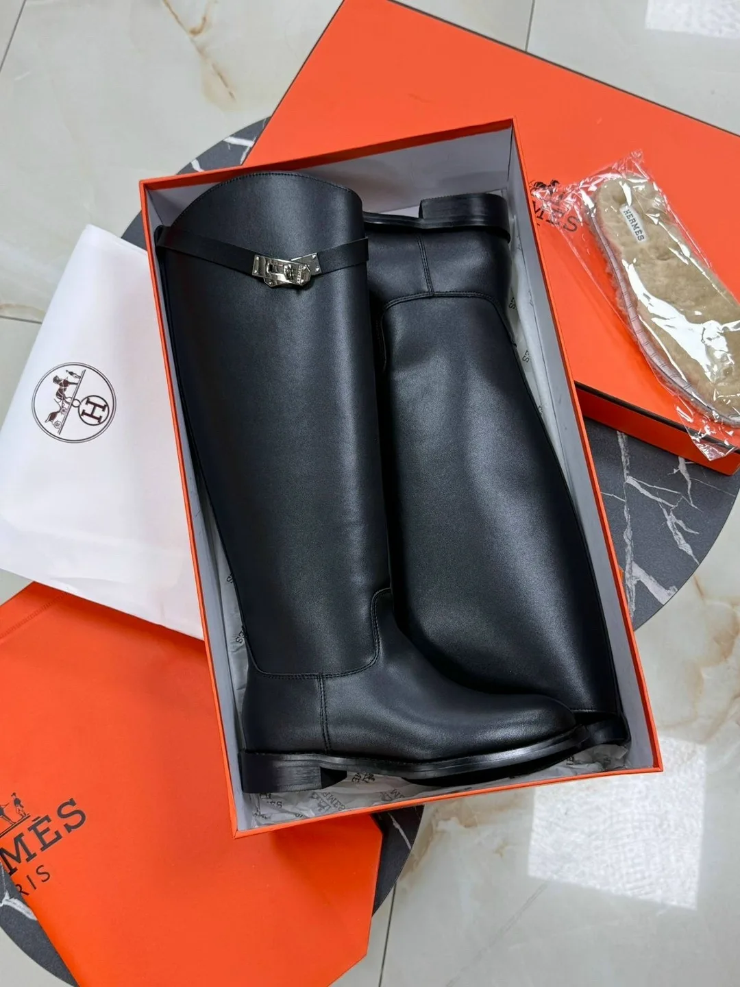Сапоги HERMES, кожа — фото 5
