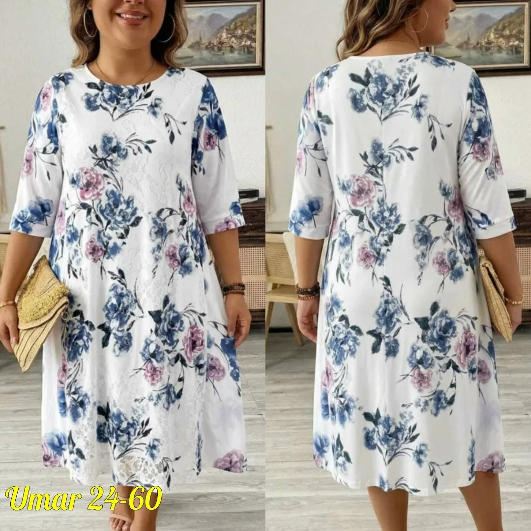 Платье из ткани штапель с элементами гипюра — фото 3