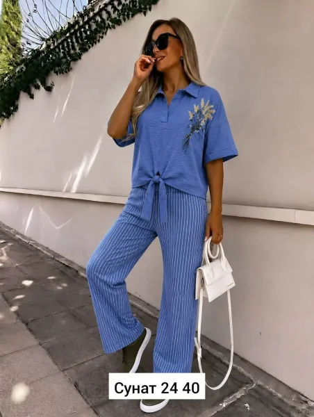 Костюм двойка из льна — фото 14