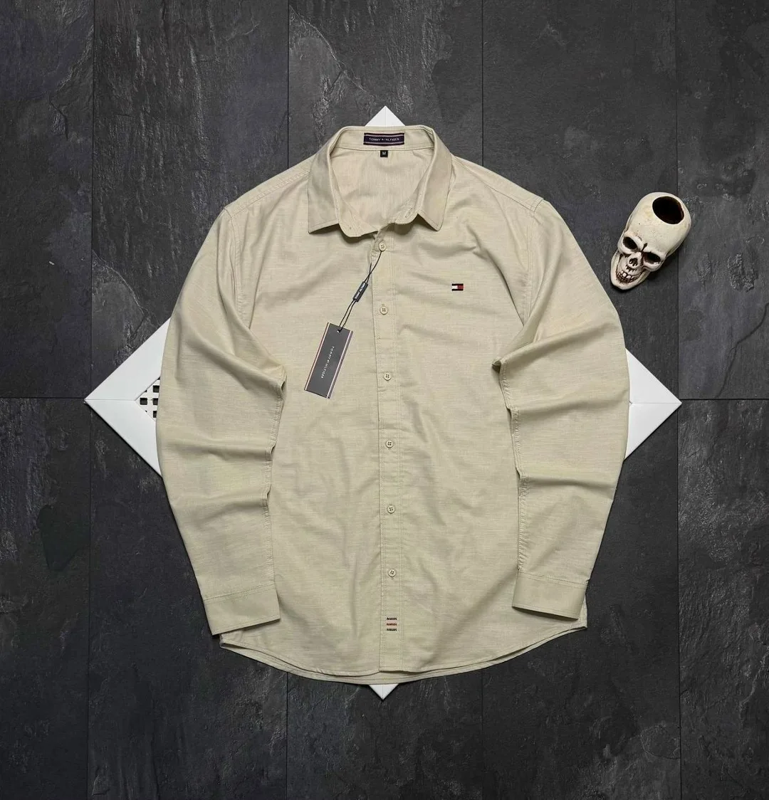 Рубашка Tommy Hilfiger cotton лён — фото 1