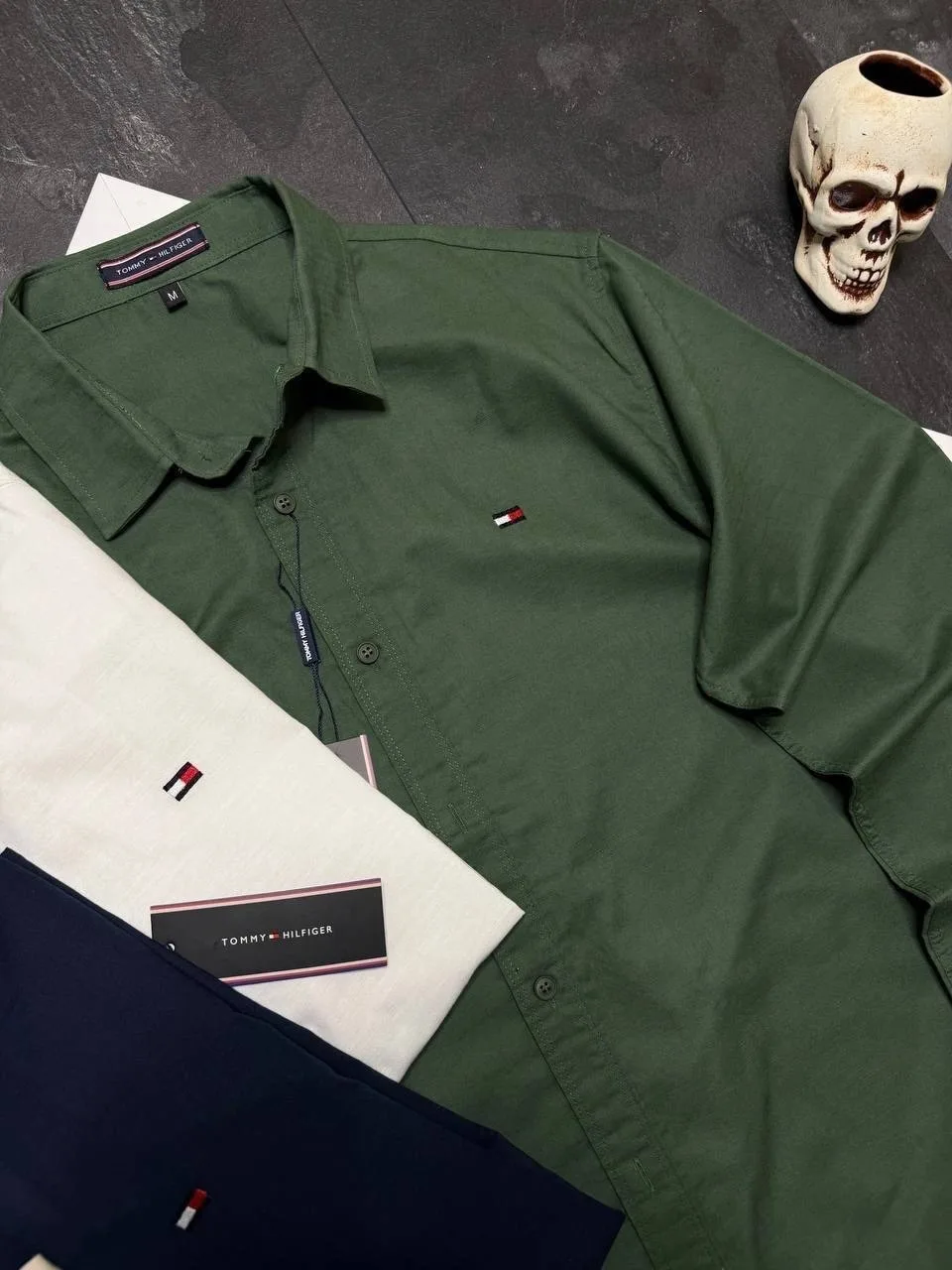 Рубашка Tommy Hilfiger cotton лён — фото 7