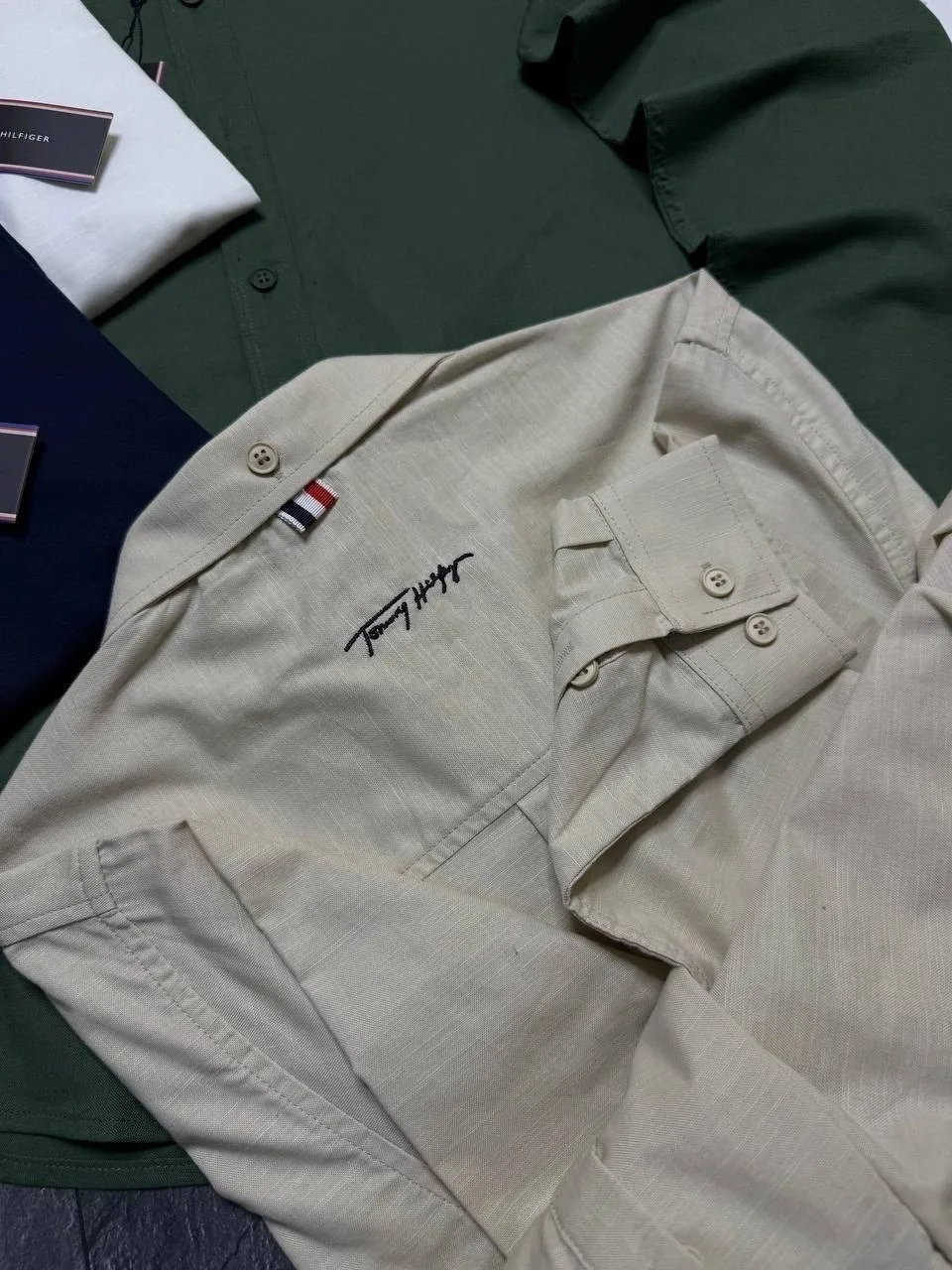 Рубашка Tommy Hilfiger cotton лён — фото 9
