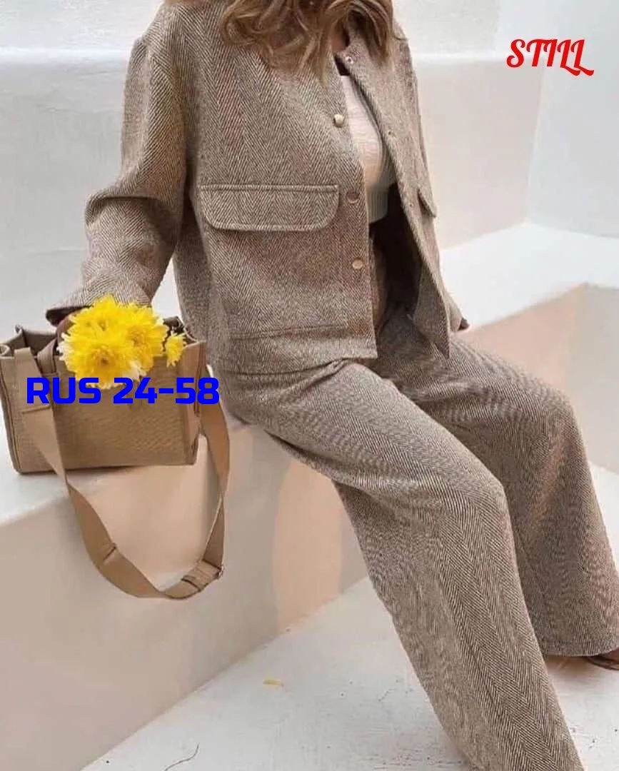 Хит Просто любовь с первого взгляда Это нереальная находка для женского гардероба-костюм с брюками из качественной ткани — фото 1