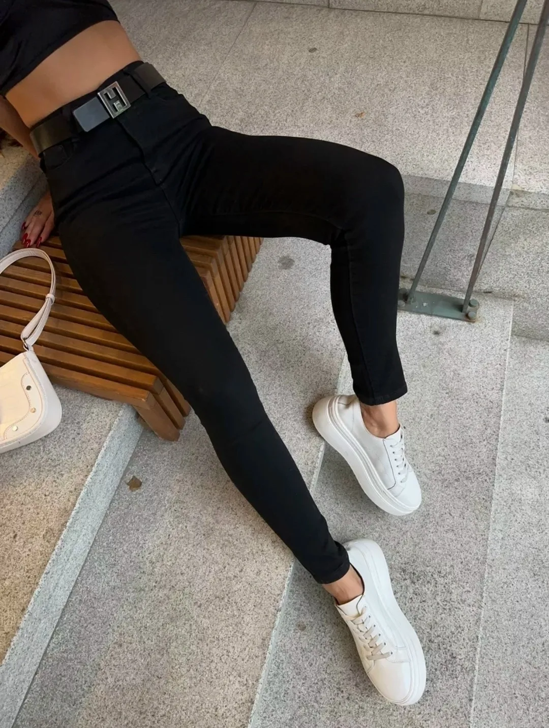 Джинсы skinny с высокой посадкой стрейт — фото 5