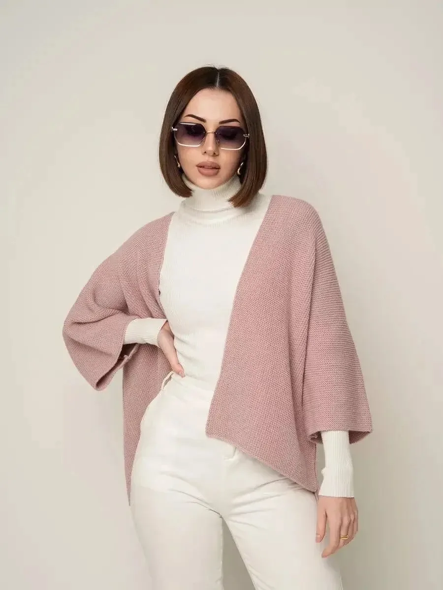 Женский вязаный кардиган oversize-кроя из акрила и полиамида — фото 4