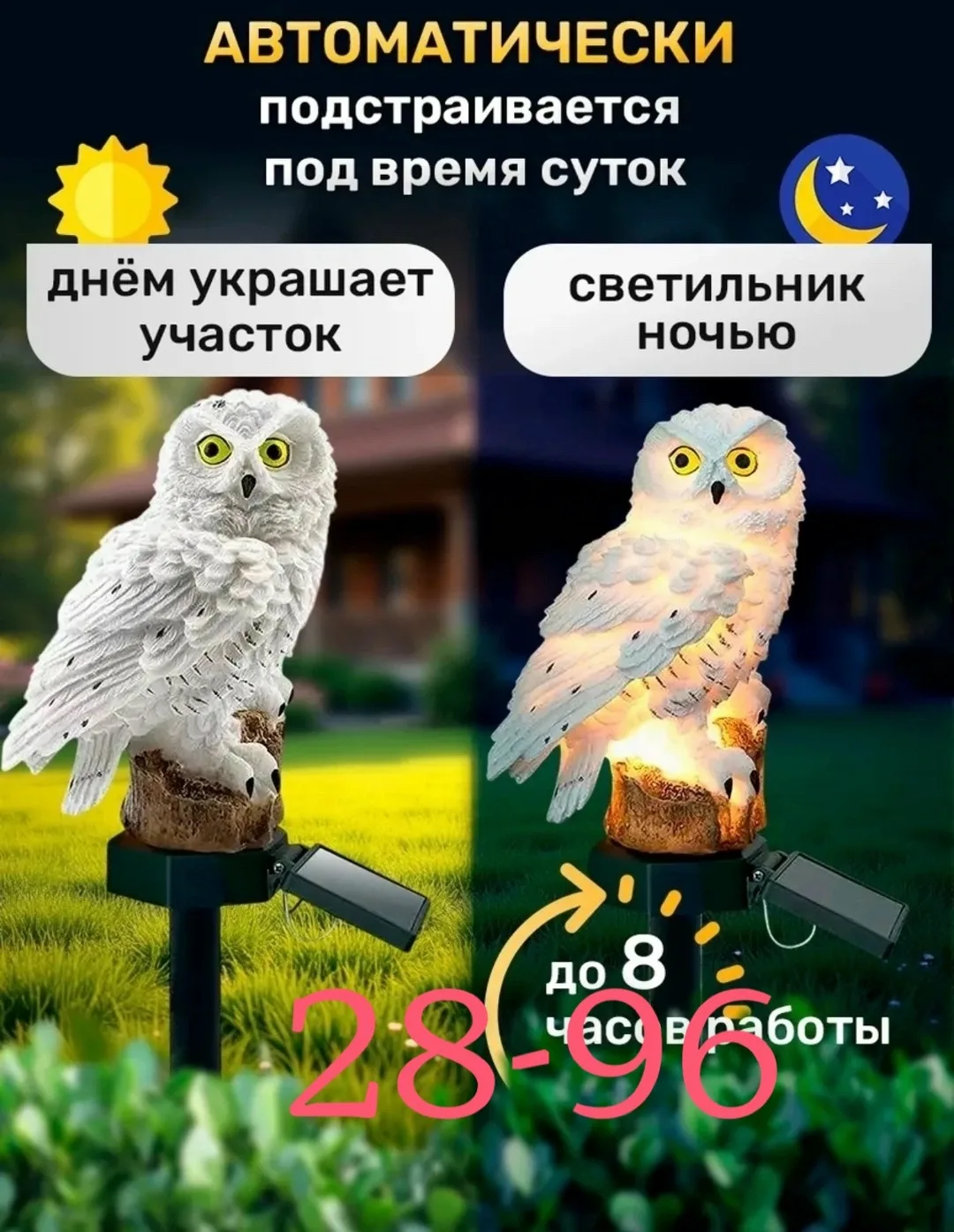 Светильник на солнечной батарее Сова — фото 2