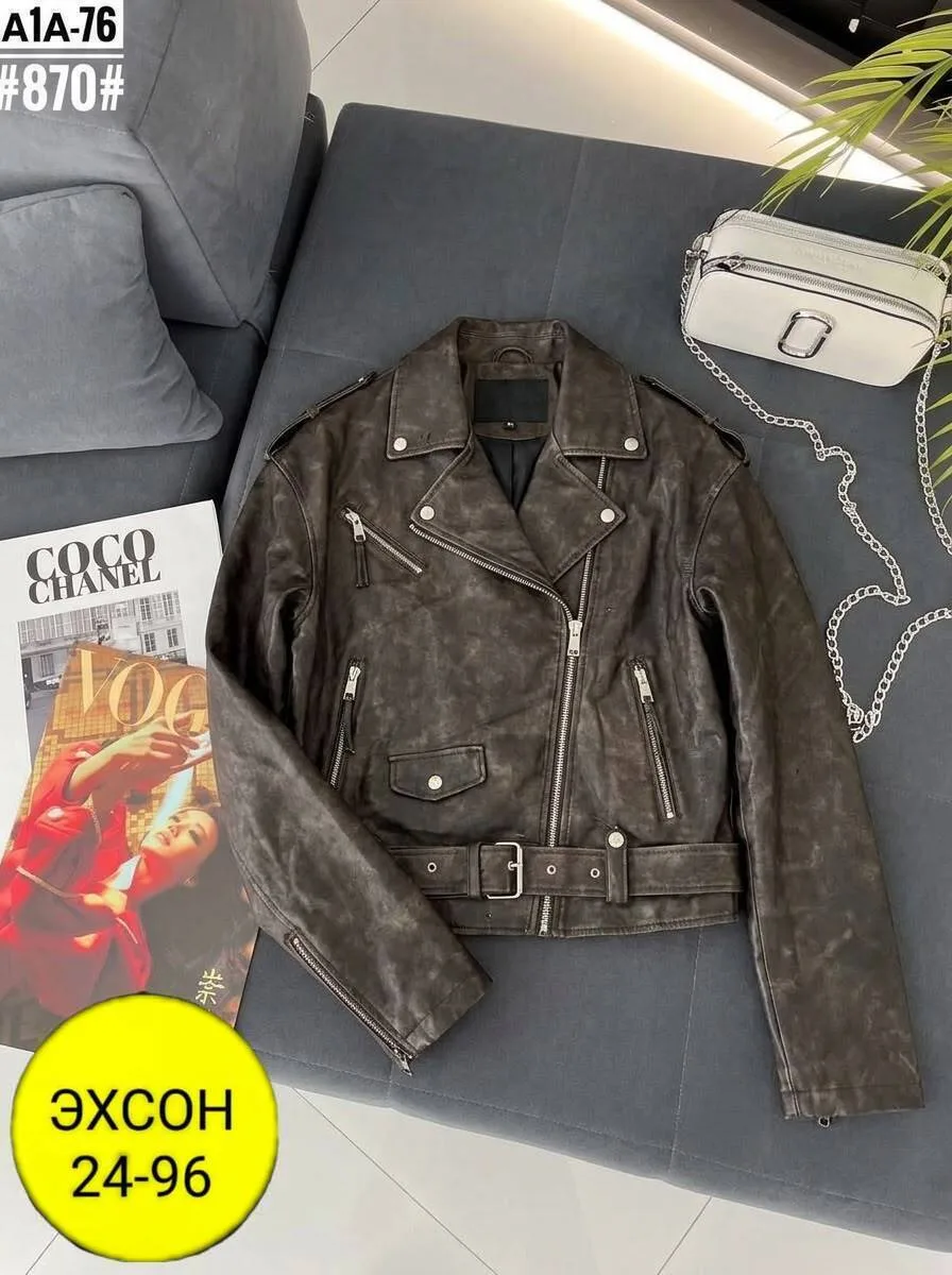 Куртка Стильная кожаная, кожзам — фото 2