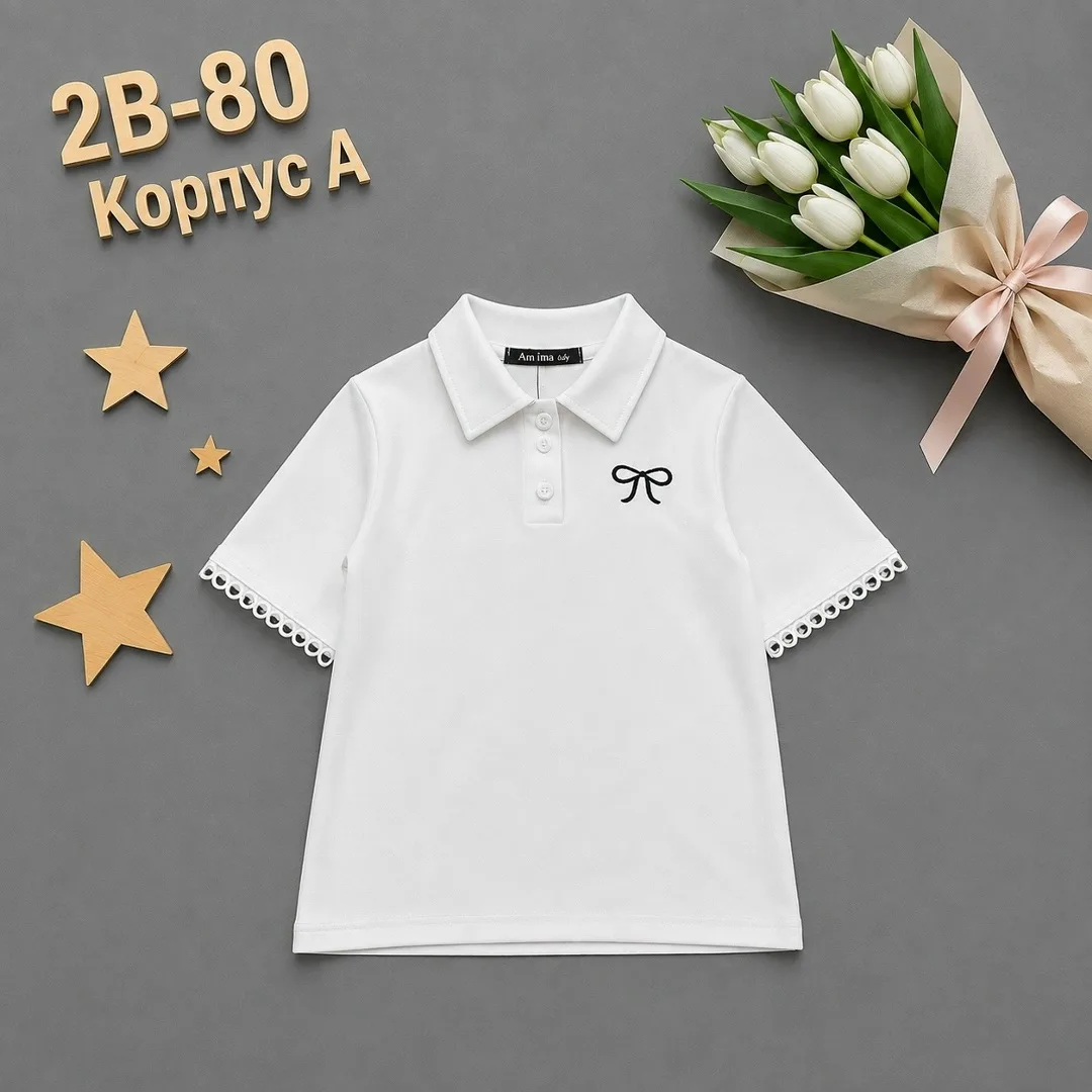 Блузка Поло, хлопок — фото 1