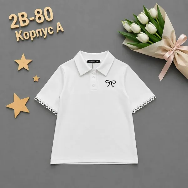 Однотонное поло из натурального хлопка, подходит для повседневной носки — фото 1