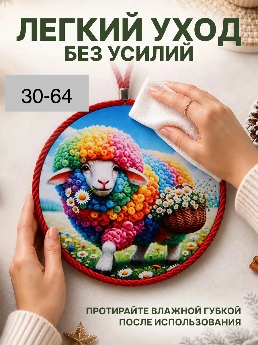 Круглая подставка из термостойкой керамики с пробковым основанием — фото 2