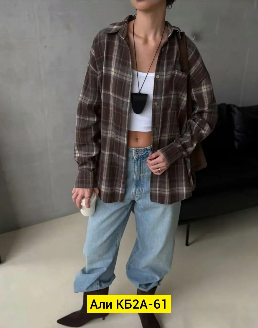 Джинсы Trend Collection В стиле Оверсайз Свободного кроя — фото 1
