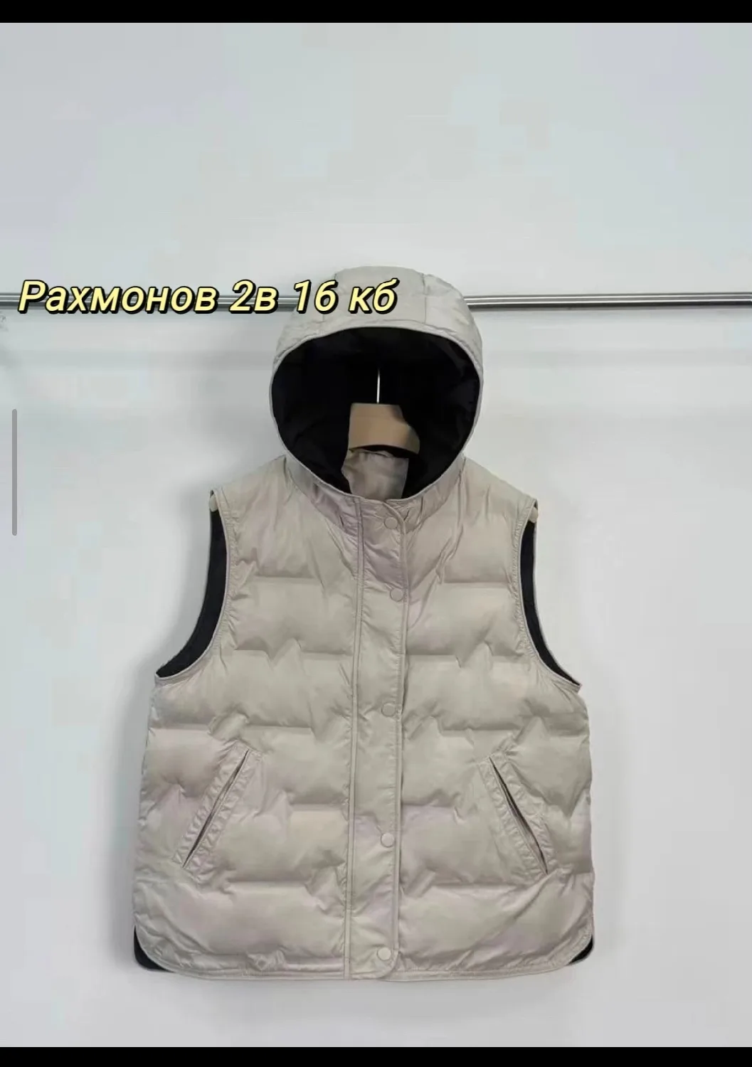 Осенний жилет с капюшоном из ткани