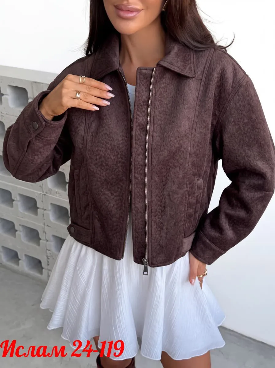 Бомбер замшевый, S 42–44, M 44–46, L 46–48 — фото 1