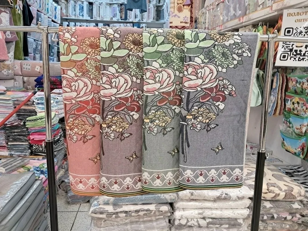 Полотенца из смеси льна и хлопка, двойная стеганая — фото 4