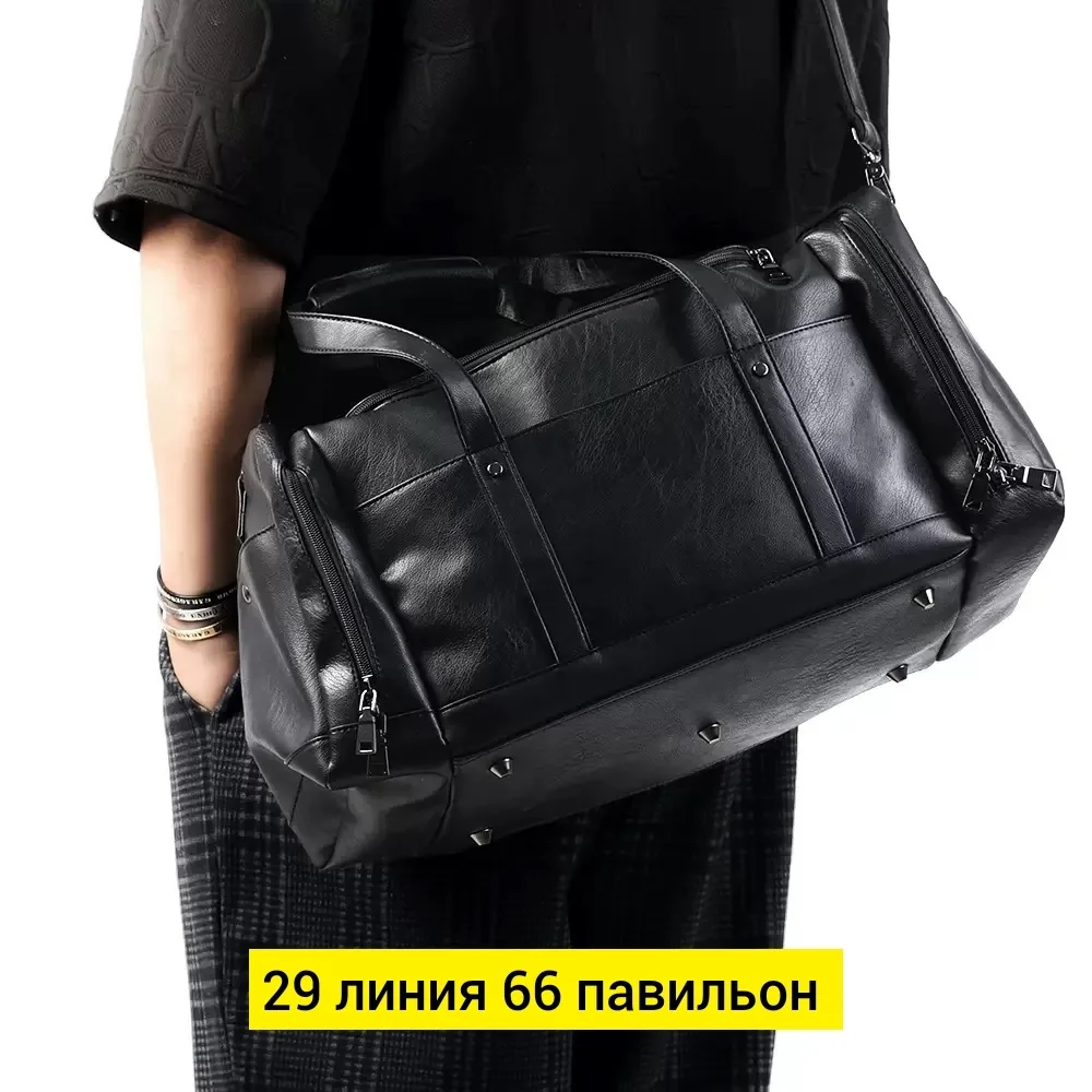 Спортивная сумка из эко-кожи с множеством карманов — фото 2