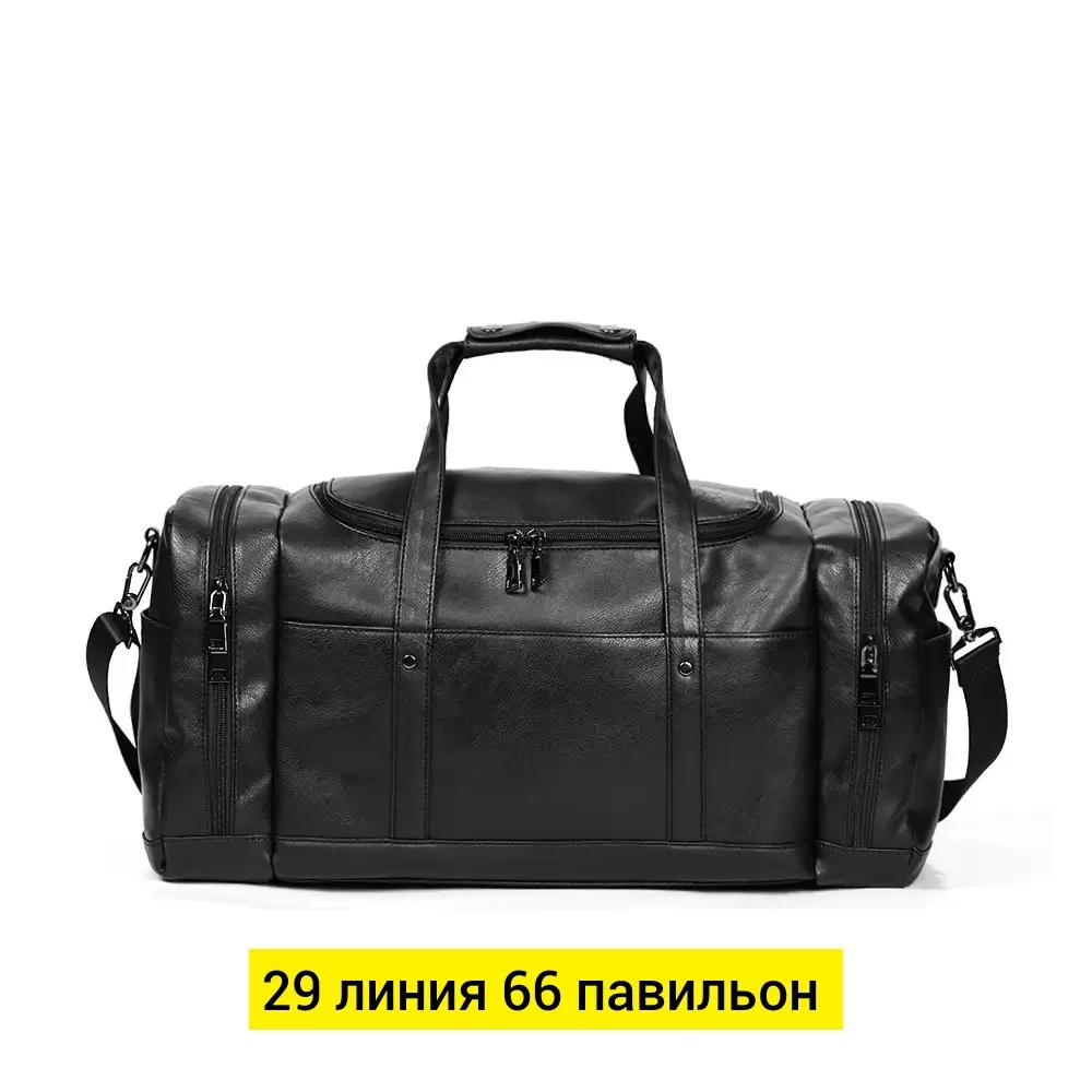 Спортивная сумка из эко-кожи с множеством карманов — фото 4