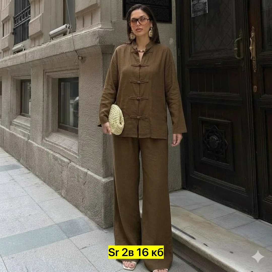 Костюм из льна лен — фото 8