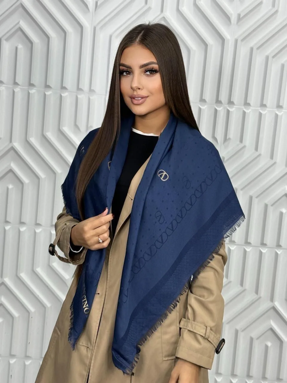 Шарф Платки тонкий, хлопок — фото 10