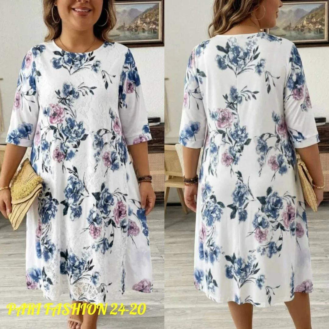 Платье из ткани штапель с элементами гипюра — фото 1