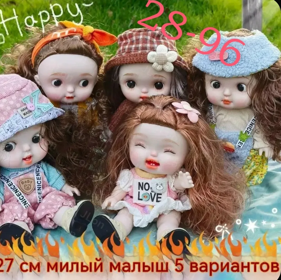 Игрушечная кукла для девочек, четыре варианта лица, тёмно-русые волосы, подвижные руки и ноги, набор одежды для смены об — фото 3
