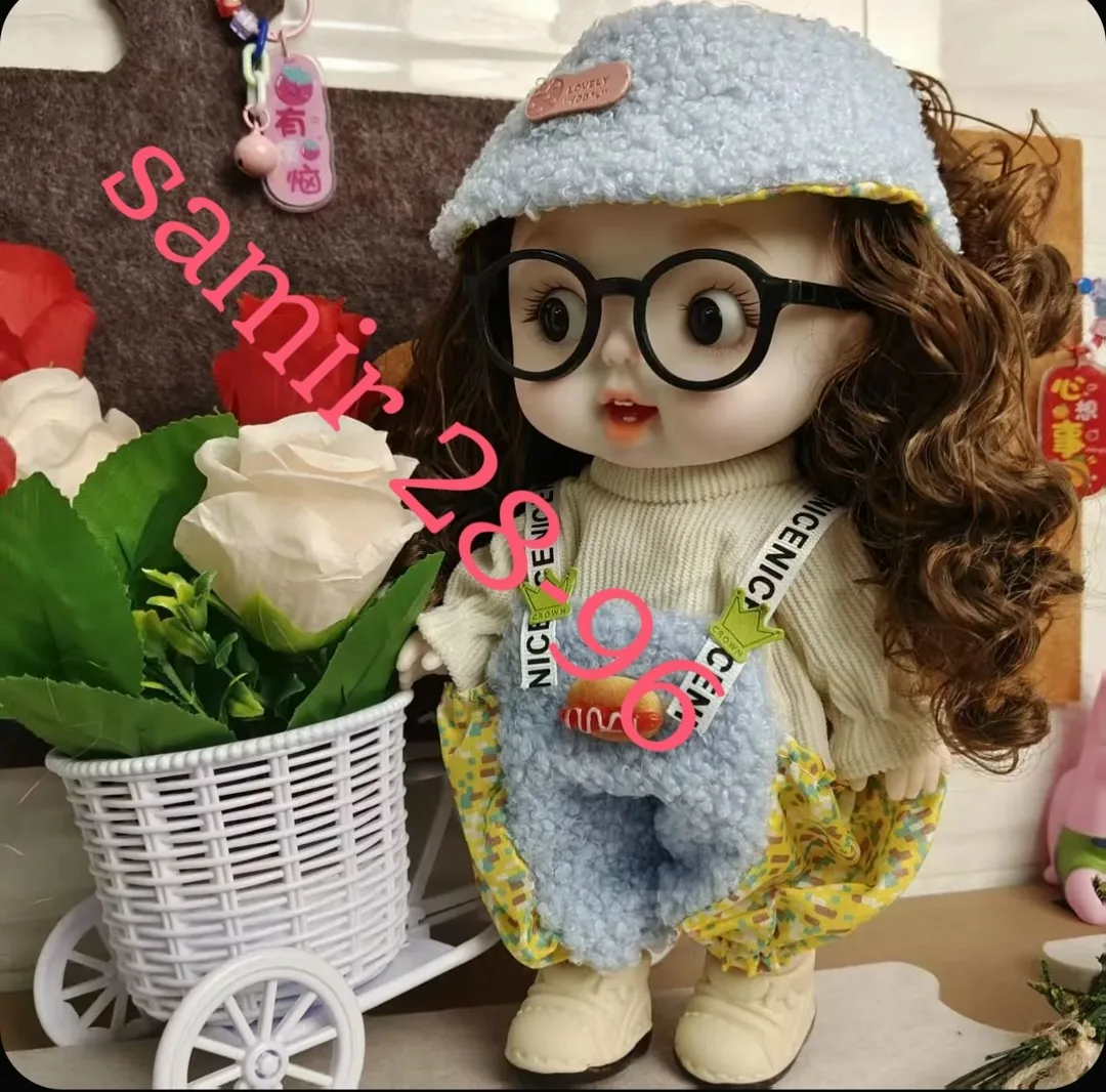Игрушечная кукла для девочек, четыре варианта лица, тёмно-русые волосы, подвижные руки и ноги, набор одежды для смены об — фото 4