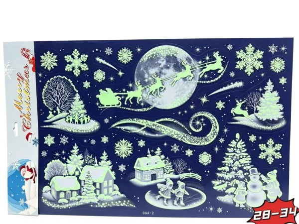 Набор из 12 светящихся на окна наклеек разных фасонов — фото 15