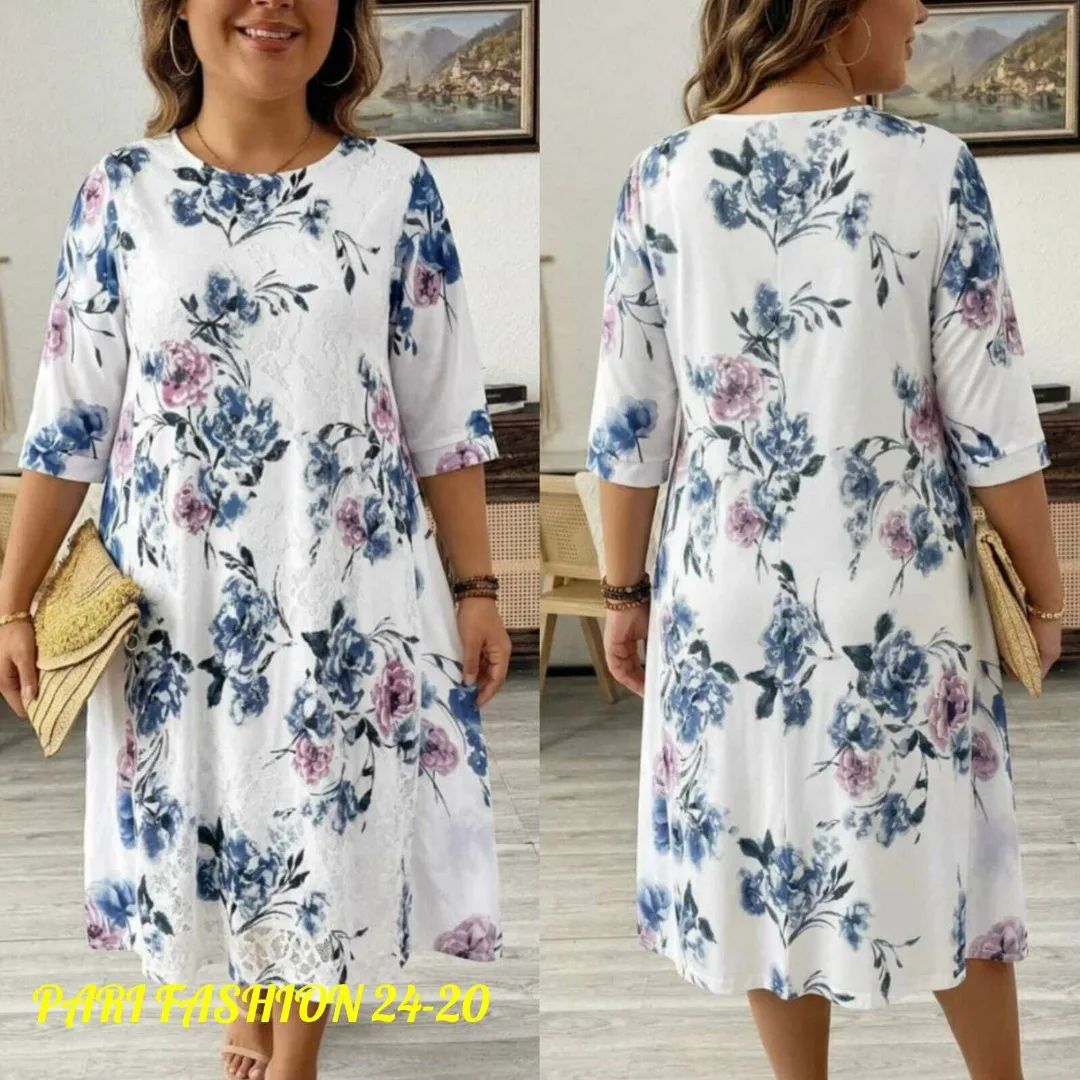 Платье из ткани штапель с элементами гипюра — фото 1
