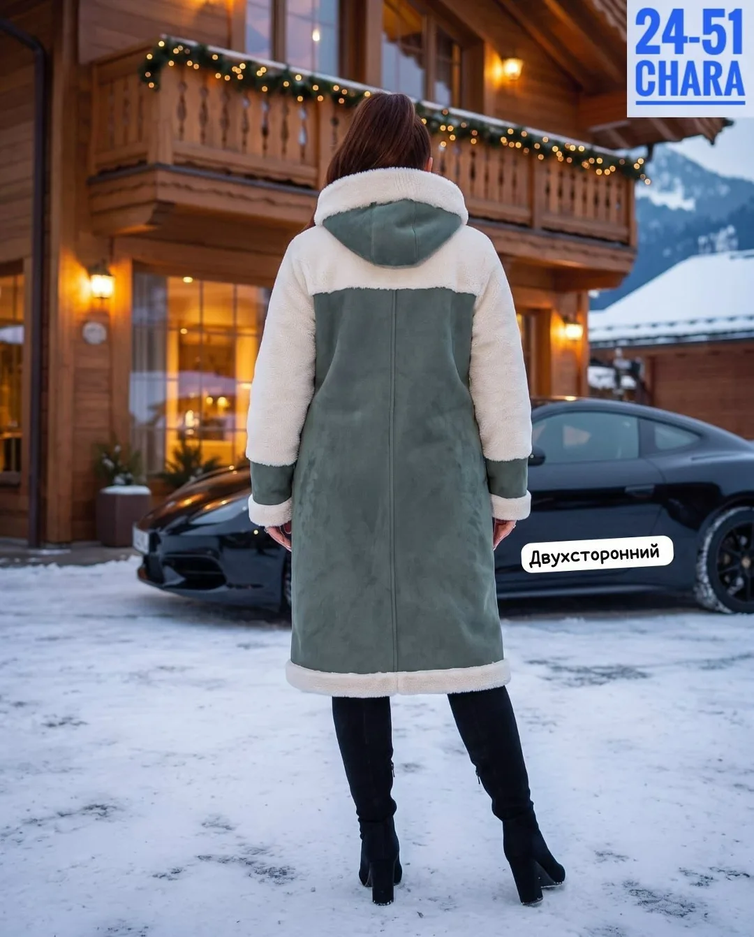 Пальто двухстороннее из замши и меха Замш + Мех — фото 5