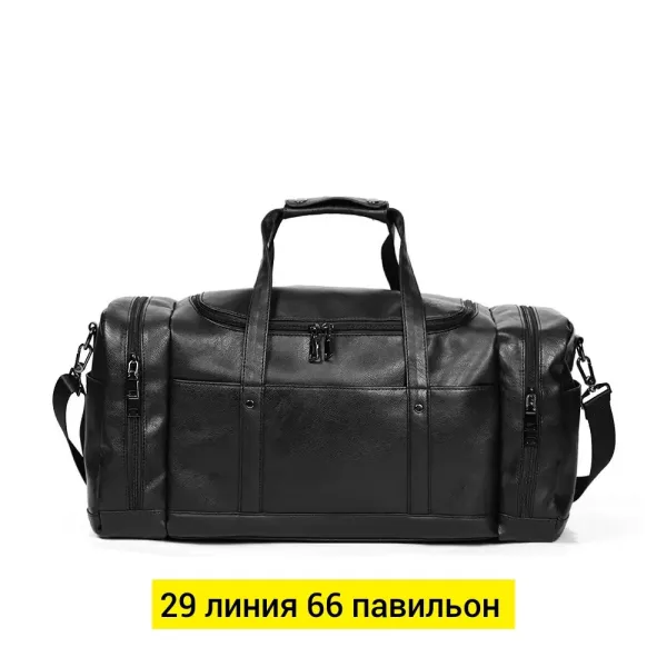 Спортивная сумка из эко-кожи с множеством карманов — фото 2