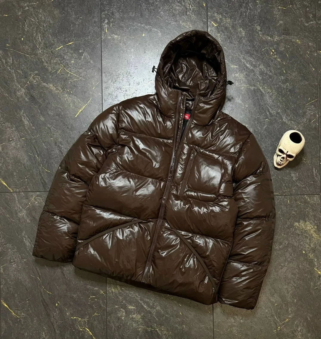 Куртка SUPREME из глянцевой ткани с цветочным принтом — фото 1