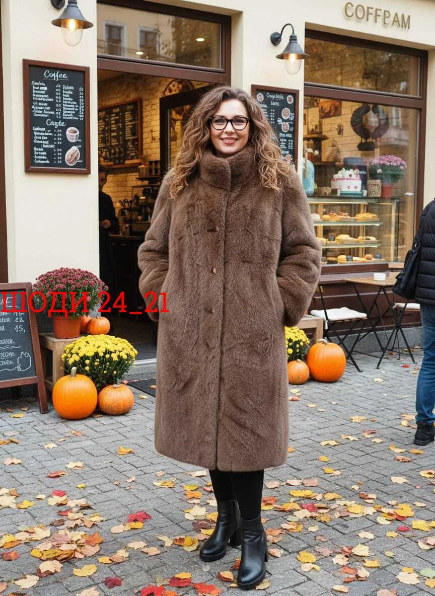 Пальто женское из искусственного меха — фото 4