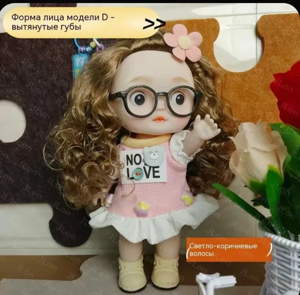 Игрушечная кукла для девочек, четыре варианта лица, тёмно-русые волосы, подвижные руки и ноги, набор одежды для смены об — фото 12